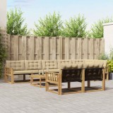 vidaXL Set de canapele de exterior 9 pcs Alb și Bej 79 x 79 x 37 cm 3388827