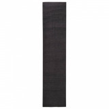 Covor din sisal natural, negru, 66x300 cm