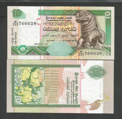 SRI LANKA 10 RUPII RUPEES 2004 UNC [1] P- 108 d , necirculata foto