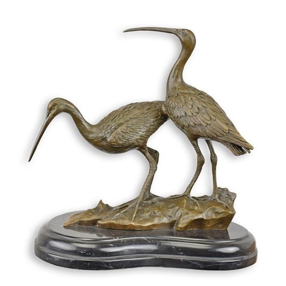Ibisi-statueta din bronz pe un soclu din marmura BX-94