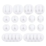 Cumpara ieftin Set 16 cleme pentru organizare cabluri, marimi diferite, plastic, alb