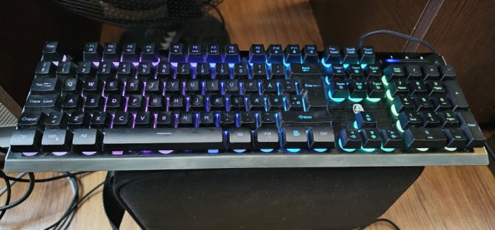 TASTATURA GAMAING SEMI MECANICA SILVERCREST SGKR A1 , ILUMINATA RGB .