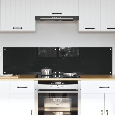 vidaXL Spate de bucătărie Negru 80 x 40 cm sticlă securizată 3415545 foto