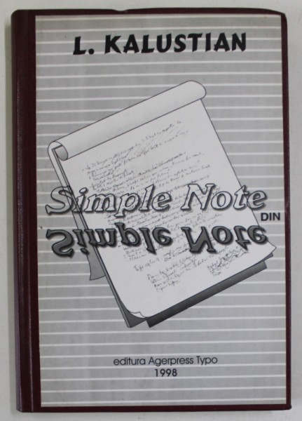 SIMPLE NOTE DIN &#039;&#039; SIMPLE NOTE &#039;&#039; de L. KALUSTIAN , 1998