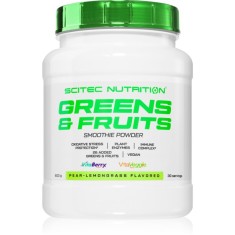 Scitec Nutrition Greens &amp; Fruits pulbere pentru pregătirea băuturilor cu vitamine aroma Pear-Lemon Grass 600 g