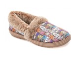 Papuci SKECHERS multicolor, BOBS TOO COZY, din material textil
