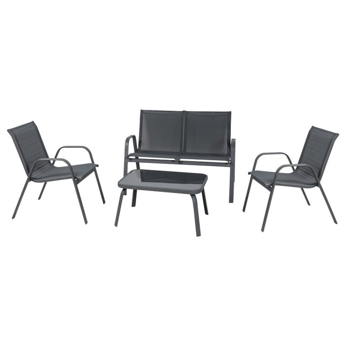 Set de mobilier de grădină RIVET cu 4 locuri