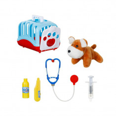 Jucarie Valiza Medic Veterinar, caine si 4 accesorii, pentru copii, ATU-088400