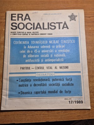 revista era socialista 10 septembrie 1989 foto
