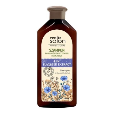 Sampon pentru par deteriorat si casant cu extract de seminte de in, Venita Herbal, 500ml foto