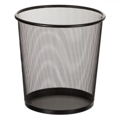 Coș de Gunoi Birou, Metalic, Capacitate 13L, Negru, Dimensiuni 26x28cm foto