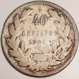 787 Chile 40 centavos 1908 UZATA km 163 argint