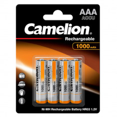 Baterie Reincarcabila Camelion AAA LR3 Acumulatori Preincarcati Ni-MH 1.2V 1000mAh Blister 4 foto