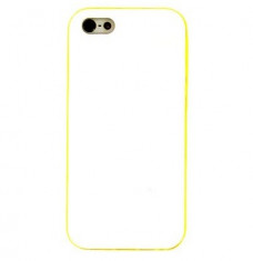 Husa silicon alb+galben pentru Apple iPhone 5/5S/SE foto