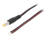 Cablu Alimentare DC 5,5/2,1mm Negru 0,8m