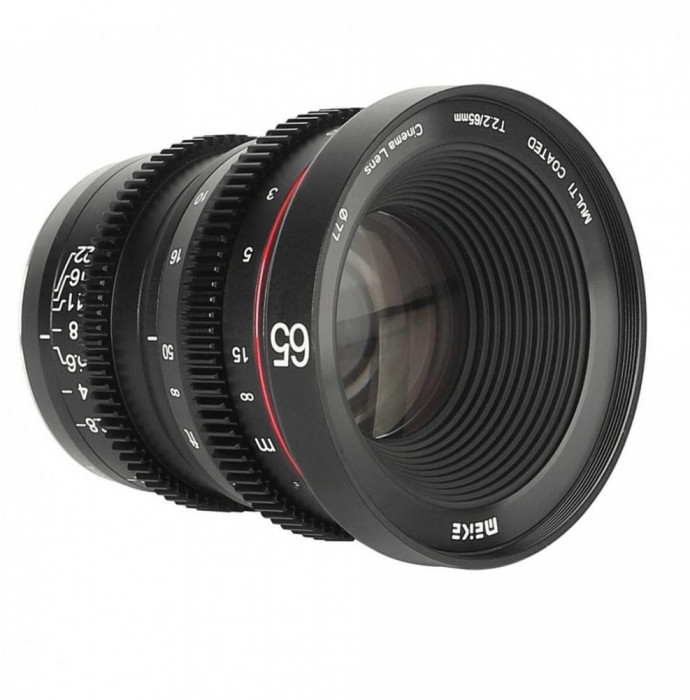 Obiectiv manual Meike 65mm T2.2 Large Aperture Manual Focus 4K Cine pentru Fujifilm FX-Mount