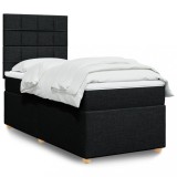 VidaXL Pat box spring cu saltea, negru, 100x200 cm, textil 3293493