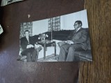 Fotografie Ceausescu alb negru , intalnire cu un lider dintr-un stat african