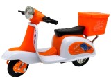 Macheta Scuter Motocross orange Off Road 1:18 replica metal cu suspensii si cutie transport spate
