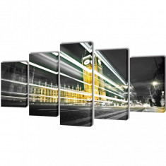 Set tablouri panza, imprimeu Londra Big Ben 100 x 50 cm foto