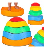 Set 5 Pietre Senzoriale Copii Echilibru KIK, Sosea Senzoriala, Motricitate, Texturi Diferite, 3+, Multicolor