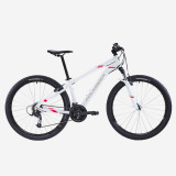 Bicicletă MTB ST 100 27,5&quot; Alb-Roz Damă, Rockrider