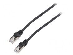 Patch cord F/UTP 6 litat CCA PVC negru 5m 26AWG