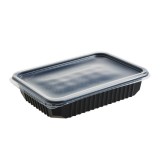 Set 50x Caserole negre microunde cu capac 500ml PP DNC54011