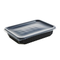 Set 50x Caserole negre microunde cu capac 500ml PP DNC54011 foto