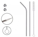 Set 2 paie reutilizabile metal si perie curatare
