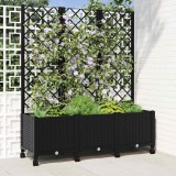 Cumpara ieftin Vaza de gradina cu spalier si roti Negru 120 x 40 x 146 cm PP