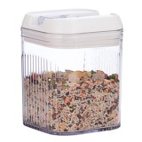 Cutie de Depozitare Alimente, Cyrax, Cutie pentru Bucatarie, Cutie pentru Condimente, din PET ABS Silicon, 12.5 x 12.5 x 16.5 cm, 461 g, 1.3L, Transpa