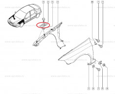 Placa ranforsare contra aripa fata Renault Laguna 2, originala 8200503850 foto