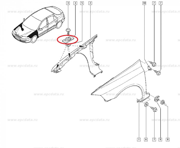 Placa ranforsare contra aripa fata Renault Laguna 2, originala 8200503850 Kft Auto