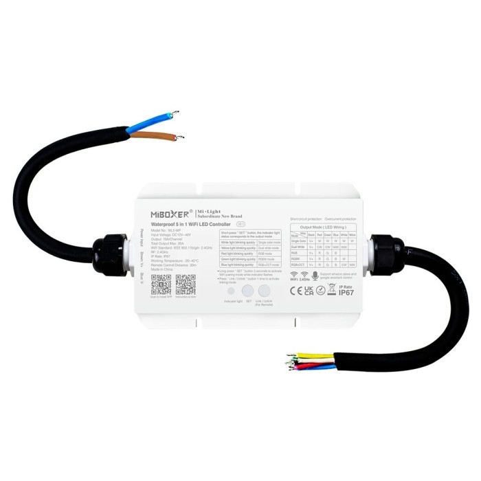 Controller Dimmer Led Waterproof, Monocolor Dual White RGB RGBW RGBCCT, 12-24VDC MIBOXER WL5-WP