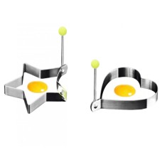 Set 2 forme de prajit oua sau de prajit clatite in forma de inimiora si stea, 8 cm, 514COF