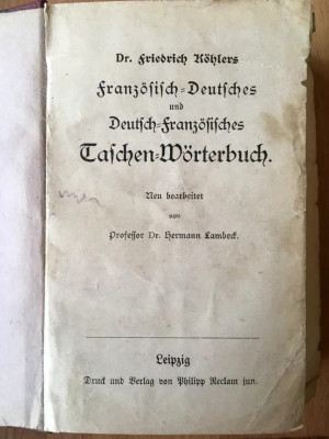 Dictionar francez german - german francez; vechi, Format mic (de buzunar) foto