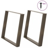 vidaXL Picioare de masă &icirc;n formă de U, 2 buc., oțel natural, 90x(72-73) cm
