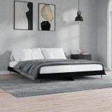 Cumpara ieftin Cadru de pat, negru, 200x200 cm, lemn prelucrat