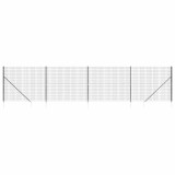 Cumpara ieftin Gard plasa de sarma cu tarusi de fixare, antracit, 1,6x10 m