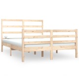 Cumpara ieftin Cadru de pat dublu, 135x190 cm, lemn masiv de pin