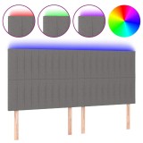 Cumpara ieftin Tablie de pat cu LED, gri inchis, 180x5x118/128 cm, textil