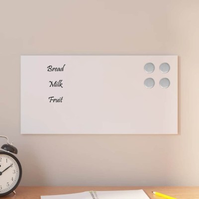 vidaXL Tablă magnetică de perete, alb, 40x20 cm, sticlă securizată foto