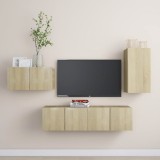 vidaXL Set dulapuri TV ,stejar Sonoma, 4 piese,PAL
