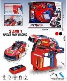 Masina Spiderman telecomandata tip pistol laser 3 in 1 Spider Racing cu lumini si sunete control 2.4GHz