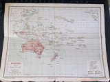 Oceania și Australia, Harta Politică, 1922, gravată de V. Voill, Institutul Cartografic Unirea, Brașov, 181