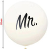 Balon gigant inscriptie Mr, diametru 92 cm, material latex, alb, ProCart