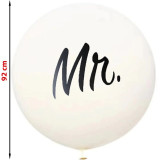 Cumpara ieftin Balon gigant inscriptie Mr, diametru 92 cm, material latex, alb, ProCart