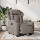 VidaXL Fotoliu electric de masaj rabatabil, gri taupe, textil
