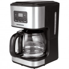 Cafetiera digitala HCM-D915, 900W, 1.5L, Timer, LCD, Negru-Inox